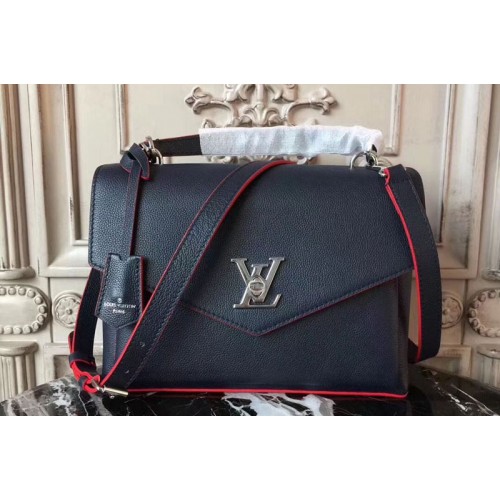 Louis Vuitton m54849 My Lockme Bags Black red Calf Leather Louis Vuitton m54849 My Lockme Bags Black red Calf Leather