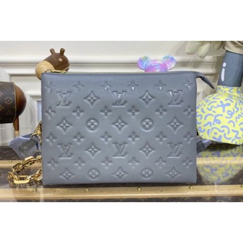 Louis Vuitton M57790 Coussin PM handbag in Gray Monogram-embossed puffy lambskin Louis Vuitton M57790 Coussin PM handbag in Gray Monogram-embossed puffy lambskin