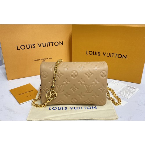 Louis Vuitton m80818 Pochette Coussin Bag in Camel Monogram-embossed lambskin Louis Vuitton m80818 Pochette Coussin Bag in Camel Monogram-embossed lambskin