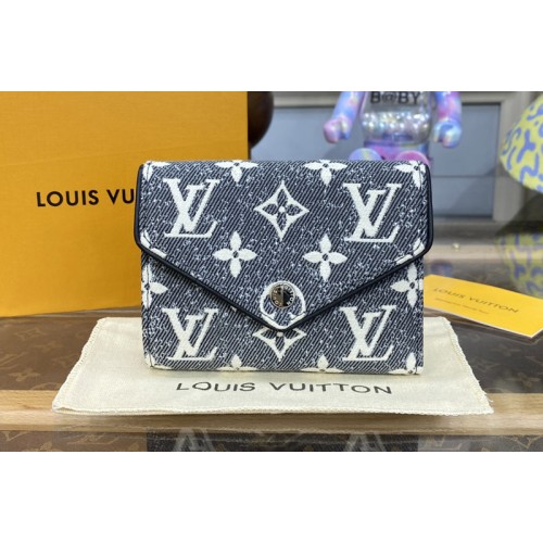 Louis Vuitton M81859 Victorine wallet in Gray Monogram Jacquard Denim Louis Vuitton M81859 Victorine wallet in Gray Monogram Jacquard Denim