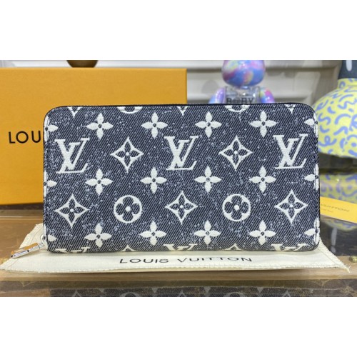 Louis Vuitton M81858 Zippy wallet in Gray Monogram Jacquard Denim Louis Vuitton M81858 Zippy wallet in Gray Monogram Jacquard Denim
