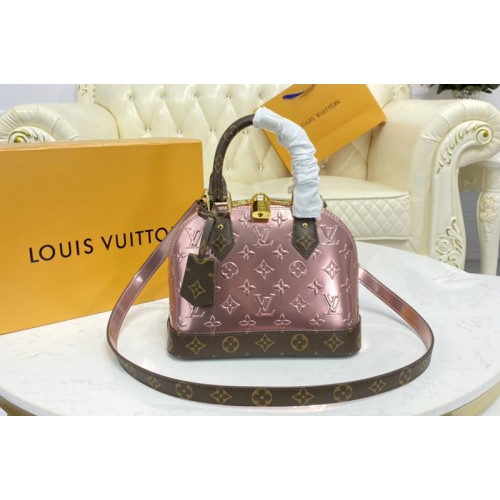 Louis Vuitton M90583 Alma BB handbag in Pink Debossed Monogram Vernis patent cowhide leather Louis Vuitton M90583 Alma BB handbag in Pink Debossed Monogram Vernis patent cowhide leather