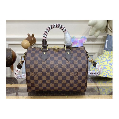 Louis Vuitton N40450 Braided Speedy 25 Bag in Damier Ebene coated canvas Louis Vuitton N40450 Braided Speedy 25 Bag in Damier Ebene coated canvas