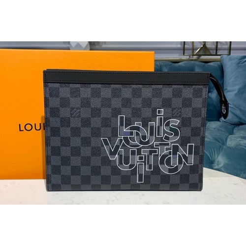 Louis Vuitton N41696 Pochette Voyage MM in Damier Graphite coated canvas Louis Vuitton N41696 Pochette Voyage MM in Damier Graphite coated canvas