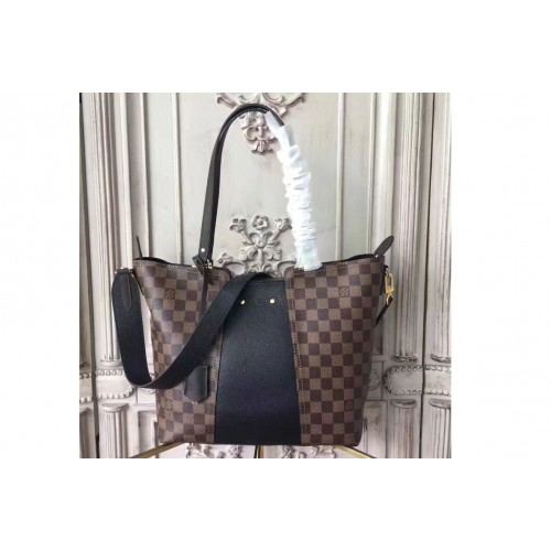 Louis Vuitton N44023 Jersey Bag in Damier Ebene Canvas and Black Calf Leather Louis Vuitton N44023 Jersey Bag in Damier Ebene Canvas and Black Calf Leather