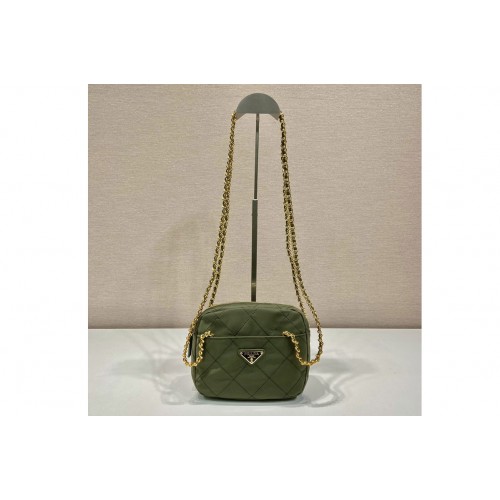 Prada 1BD632 Vintage Chain Stray Bag in Green Nylon Prada 1BD632 Vintage Chain Stray Bag in Green Nylon