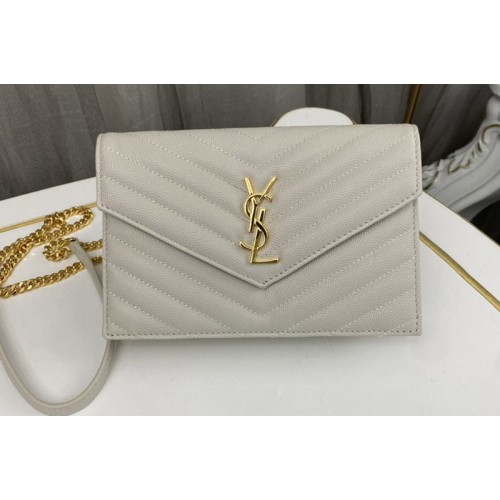 YSL Envelope Chain Wallet IN Milk White LAMBSKIN With Gold YSL Envelope Chain Wallet IN Milk White LAMBSKIN With Gold