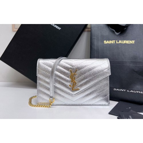 YSL Envelope Chain Wallet IN Silver LAMBSKIN YSL Envelope Chain Wallet IN Silver LAMBSKIN