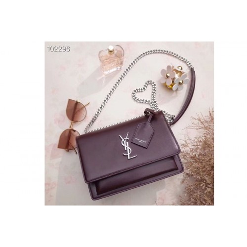 YSL Medium Sunset Monogram Bag Wine YSL Medium Sunset Monogram Bag Wine