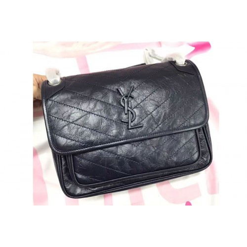 YSL Niki Medium Bag Vintage Leather Dark Blue YSL Niki Medium Bag Vintage Leather Dark Blue