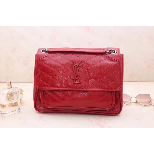 YSL Niki Medium Bag Vintage Leather Red YSL Niki Medium Bag Vintage Leather Red