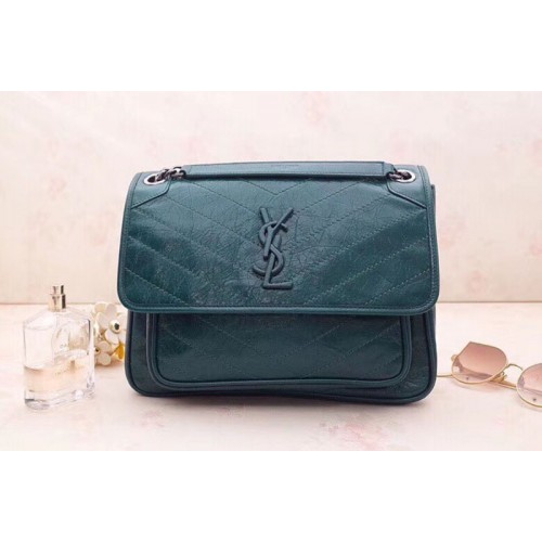 YSL Niki Medium Bag Vintage Leather Green YSL Niki Medium Bag Vintage Leather Green