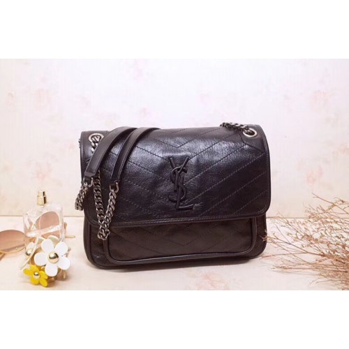 YSL Niki Medium Bag Vintage Leather Black YSL Niki Medium Bag Vintage Leather Black