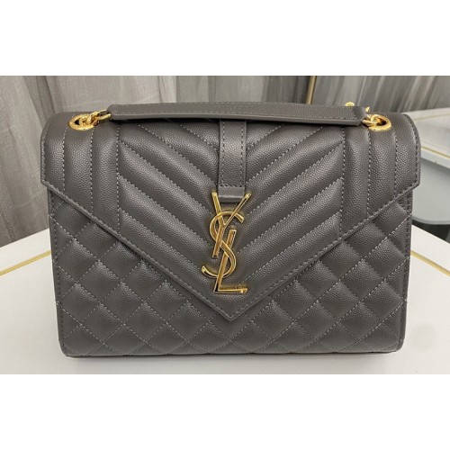 YSL ENVELOPE MEDIUM bag IN Gray QUILTED GRAIN DE POUDRE EMBOSSED LEATHER YSL ENVELOPE MEDIUM bag IN Gray QUILTED GRAIN DE POUDRE EMBOSSED LEATHER