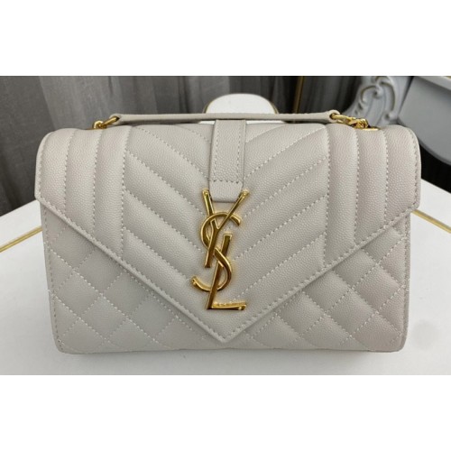 YSL ENVELOPE SMALL bag IN White QUILTED GRAIN DE POUDRE EMBOSSED LEATHER YSL ENVELOPE SMALL bag IN White QUILTED GRAIN DE POUDRE EMBOSSED LEATHER