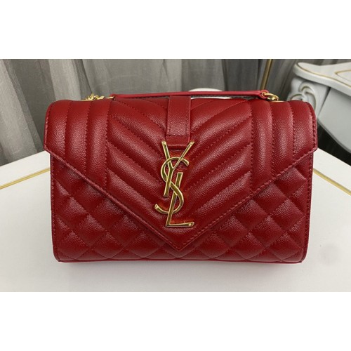 YSL ENVELOPE SMALL bag IN Red QUILTED GRAIN DE POUDRE EMBOSSED LEATHER YSL ENVELOPE SMALL bag IN Red QUILTED GRAIN DE POUDRE EMBOSSED LEATHER